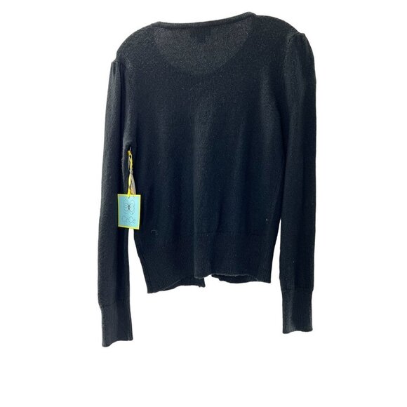 NWT Cici Black Button up Cardigan Featuring LOVE on Neckline Small - Picture 6 of 6
